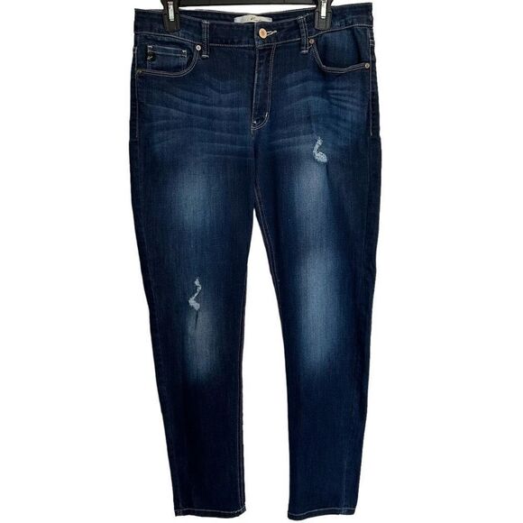 Kancan KC7205D Dark Wish Mid Rise Distressed Skinny Jeans - Picture 1 of 7